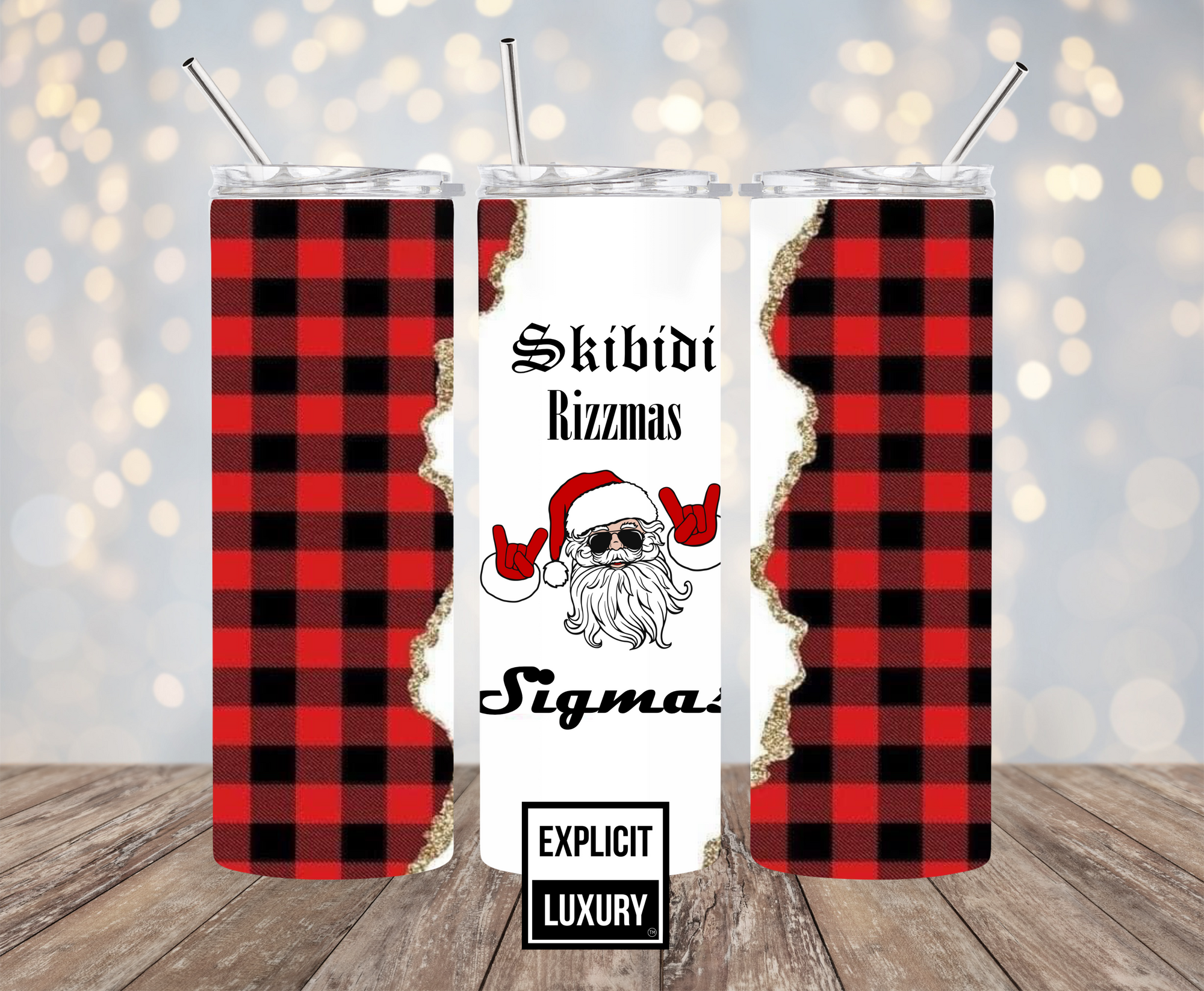 Skibidi Rizzmas Sigma Tumbler 20oz Skinny