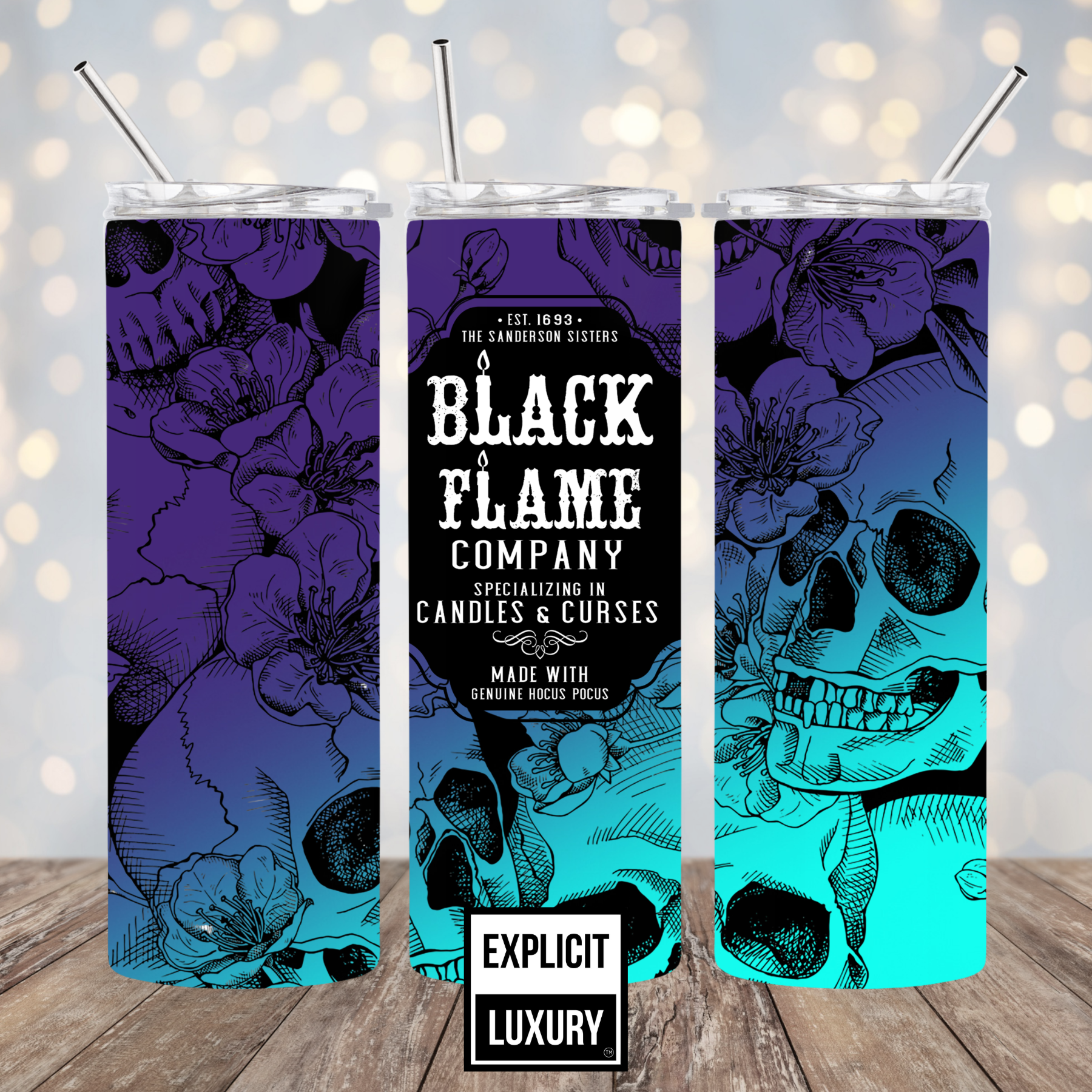 Black Flame Company Halloween Tumbler 20oz Skinny