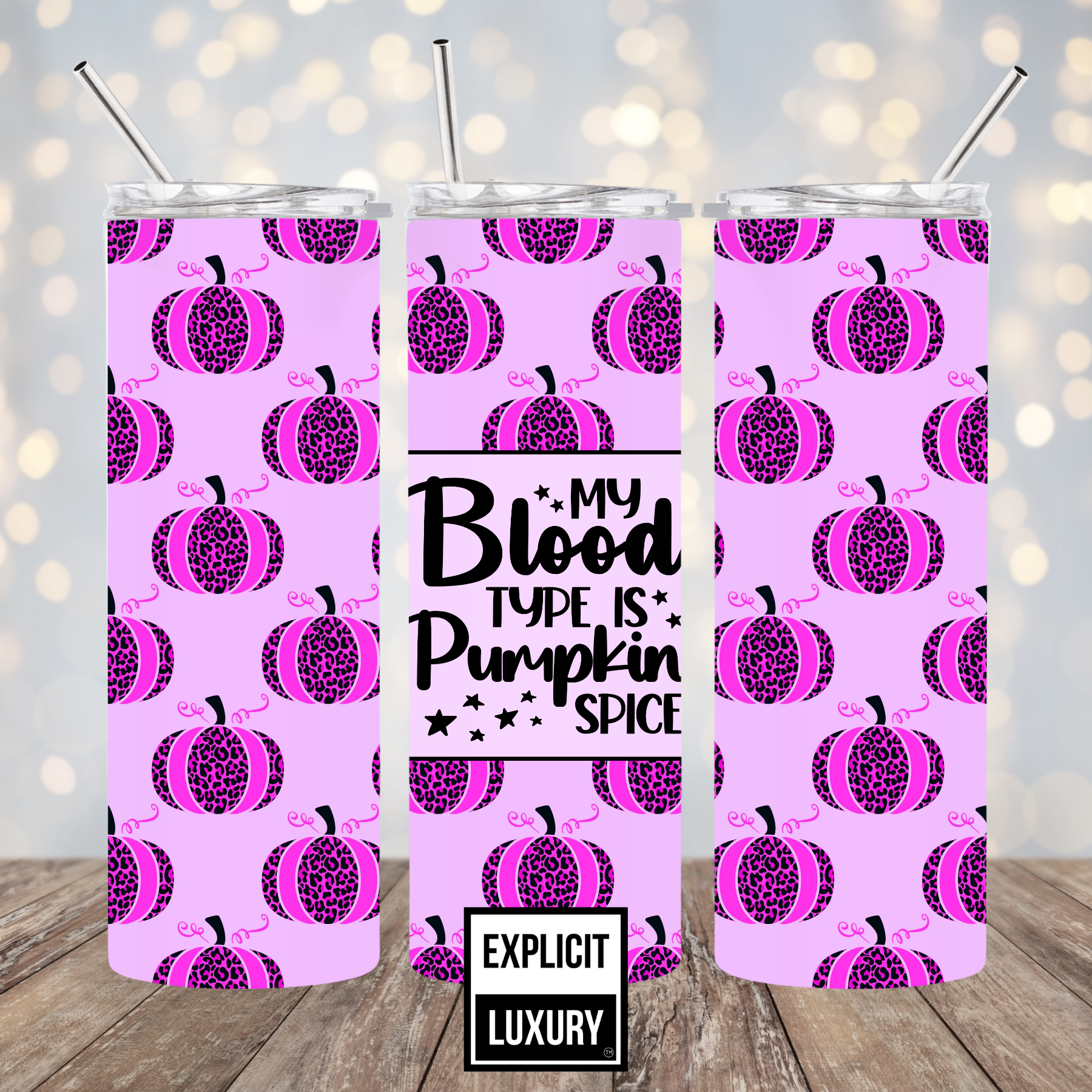 Blood Type Halloween Tumbler 20oz Skinny